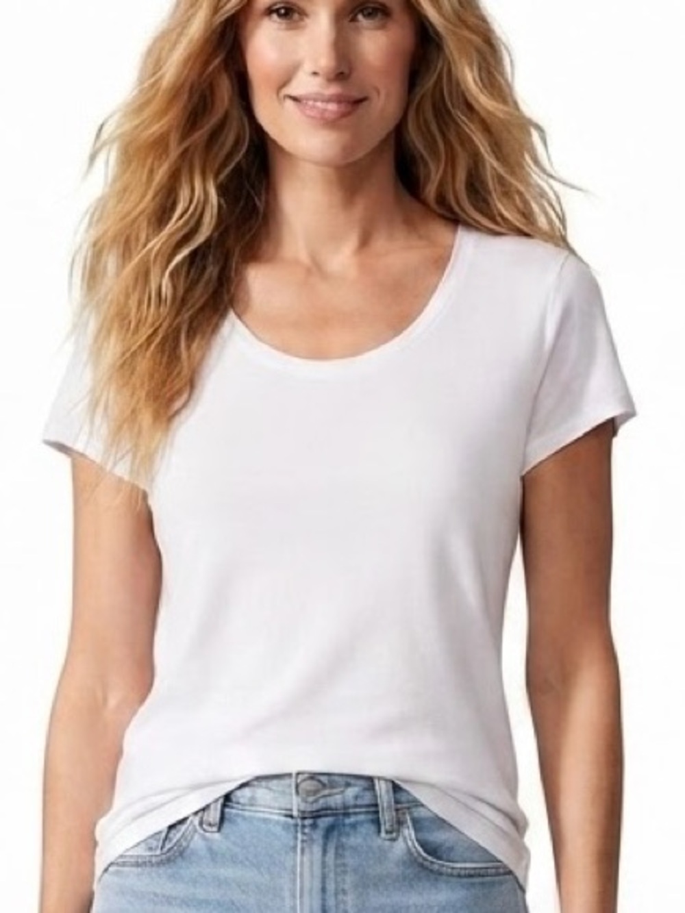 NOBO White Scoop Neck Short Sleeve Tee
